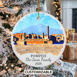 Personalised Pompeii Ornament, Italy Ceramic Tree Decoration