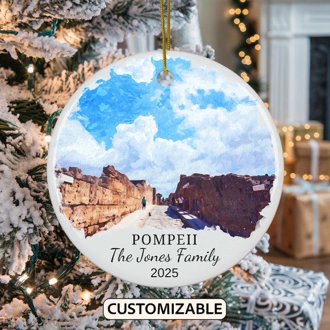 Personalised Pompeii Ornament, Italy Gift Ceramic Tree Decoration (Creator Uploaded)