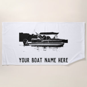 Personalised Pontoon Boat Beach Towel