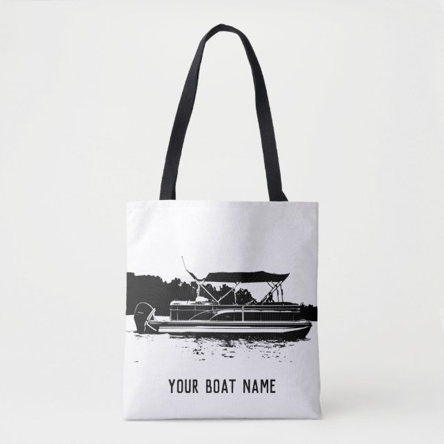 Personalised Pontoon Boat Tote Bag (Front)
