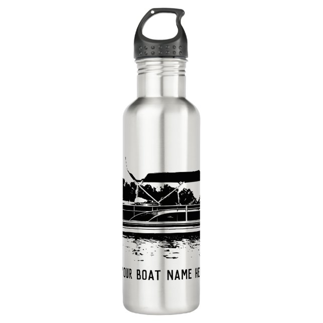 Personalised Pontoon Boat Water Bottle (Front)