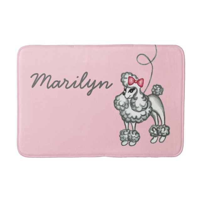 Personalised Poodle Bath Mat (Front)