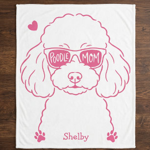 Personalised Poodle Blanket for Dog Mum Rose Pink