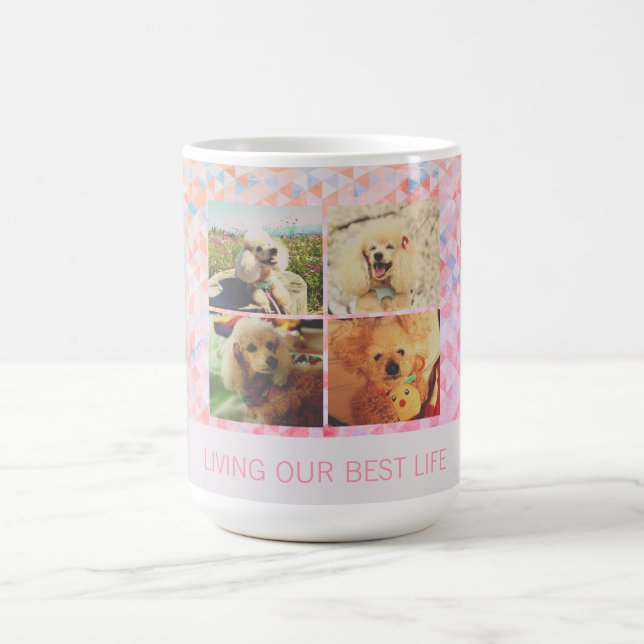 Personalised Poodle Dog Mum Multi-Photo Grid Coffee Mug (Center)