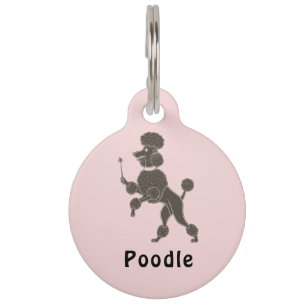 Personalised  Poodle Dog Name Pet Tag