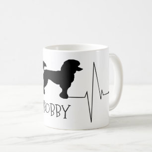 Personalised Poodle Love My Dog Heart Beat Coffee Mug