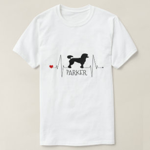 Personalised Poodle Love My Dog Heart Beat T-Shirt