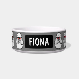 Personalised Poodle Pattern Funny Bowl