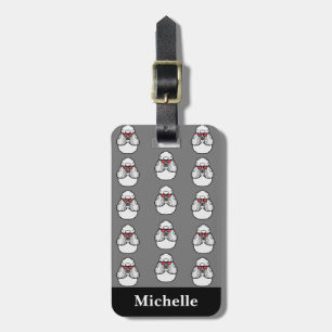 Personalised Poodle Pattern Funny Luggage Tag