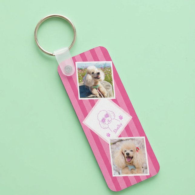 Personalised Poodle Photo Keychain with Name (Creator Uploaded)