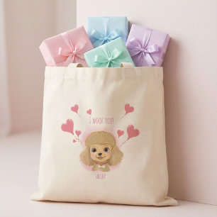 Personalised Poodle Tote Bag Custom Dog Name Gift