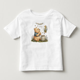 Personalised Pooh Watercolor First Birthday Baby T Toddler T-Shirt