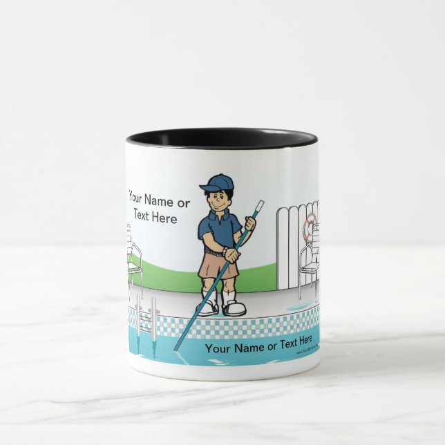 Personalised Pool Cleaner - Male Cartoon Mug (Center)