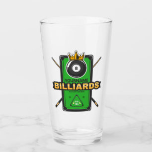 Personalised Pool Hall NAME 8 Ball Crown Billiards Glass