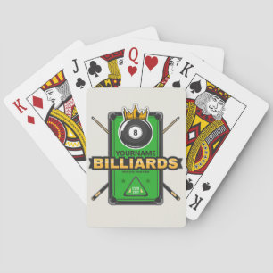 Personalised Pool Hall NAME 8 Ball Crown Billiards Playing Cards