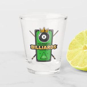 Personalised Pool Hall NAME 8 Ball Crown Billiards Shot Glass