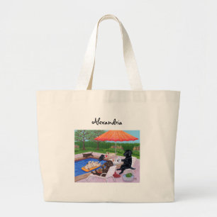 Personalised Pool Party Labradors 2 Large Tote Bag