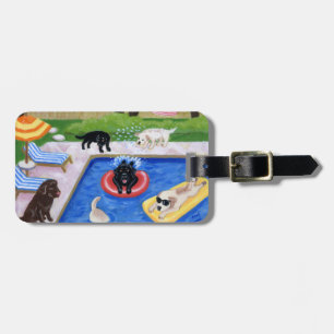 Personalised Pool Party Labradors Luggage Tag