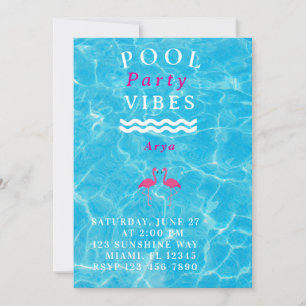 Personalised Pool Party Vibes Summer Invitation