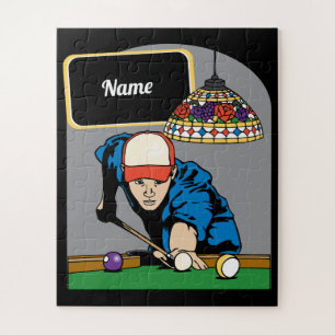 Personalised Pool Player Billiards Jigsaw Puzzle