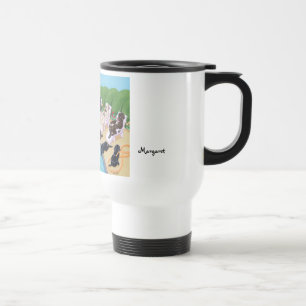 Personalised Poolside Party Labradors Travel Mug