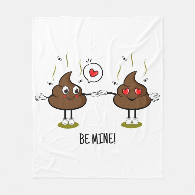 Personalised Poop Emoji Love Couple  Fleece Blanket (Front)