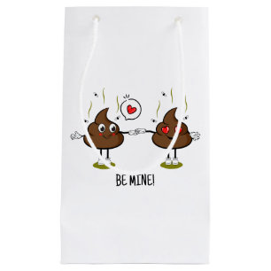 Personalised Poop Emoji Love Couple  Small Gift Bag