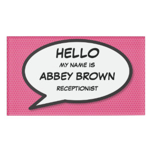 Personalised Pop Art Comic Book Speech Bubble Name Tag
