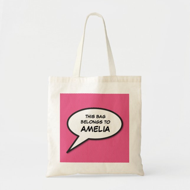 Personalised Pop Art Comic Book Speech Bubble Tote Bag (Front)