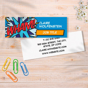 Personalised Pop Art Comic Book WHAM! Mini Business Card