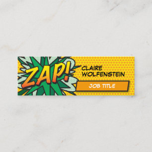 Personalised Pop Art Comic Book ZAP! Mini Business Card