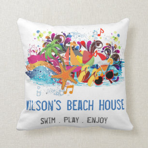 Personalised Pop Art Retro Summer Beach Pillows