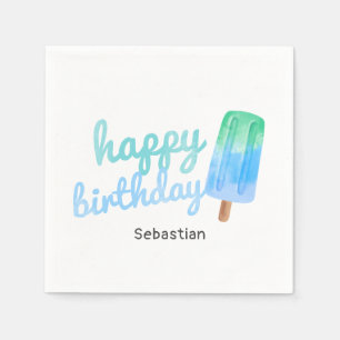 Personalised Popsicle Boy Birthday Napkin