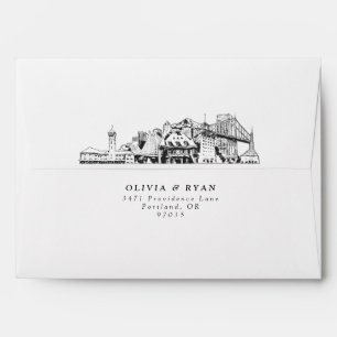 Personalised Portland Skyline Sketch Envelope