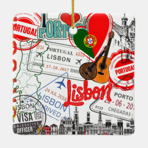 Personalised Porto Portugal Photo Travel Ceramic Ornament