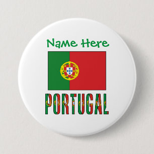 Personalised Portugal Flag Heritage 7.5 Cm Round Badge