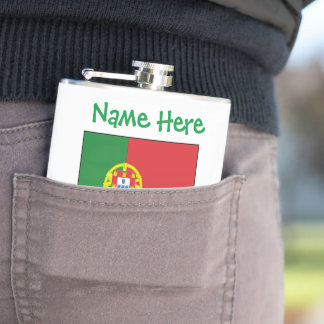 Personalised Portugal Flag Heritage Hip Flask