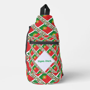 Personalised Portugal Flag Tiled Sling Bag