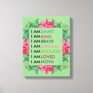Personalised Positive Affirmations For Kids Canvas Print
