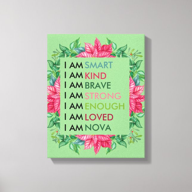 Personalised Positive Affirmations For Kids Canvas Print (Front)