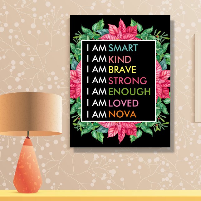 Personalised Positive Affirmations For Kids Canvas Print (Creator Uploaded)