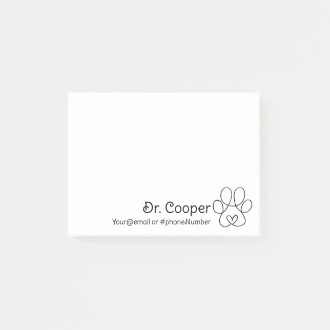 Personalised Post it Notes for Veterinarians (Front)