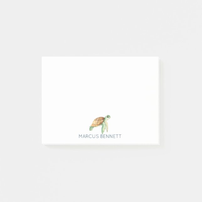 Personalised Post It Notes | Sea Turtle (Front)