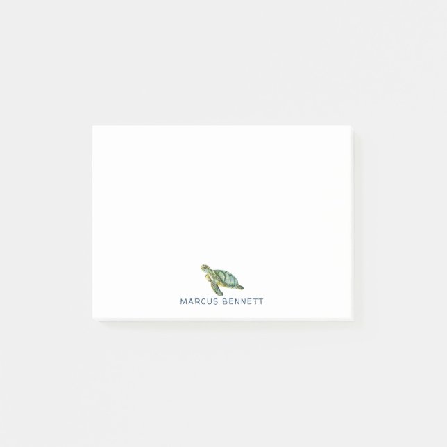 Personalised Post It Notes | Sea Turtle (Front)