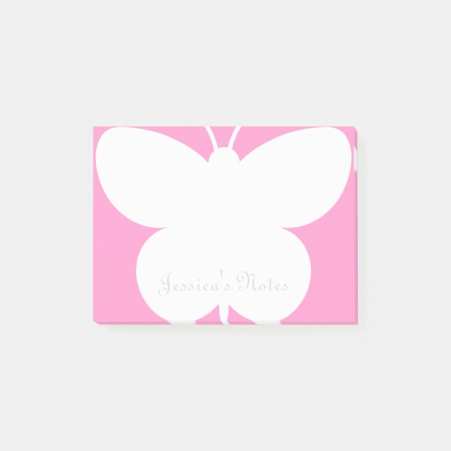Personalised Post-it® notes with cute butterfly (Front)