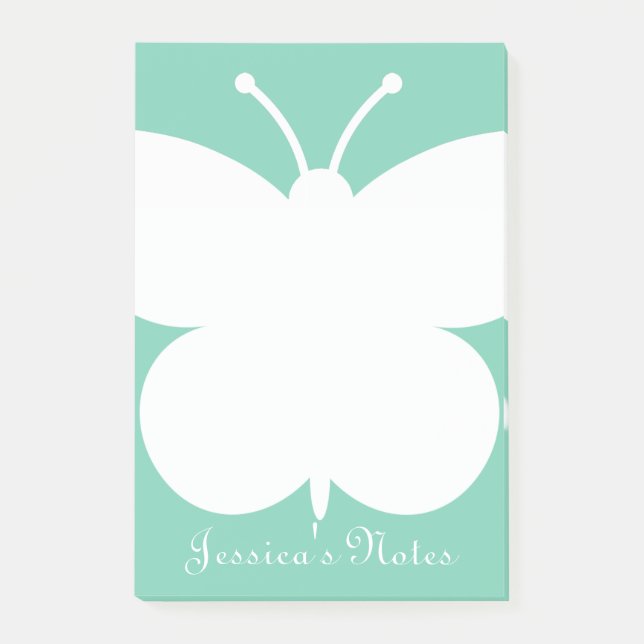Personalised Post-it® notes with cute butterfly (Front)