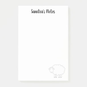 Personalised Post-it® notes with cute sheep