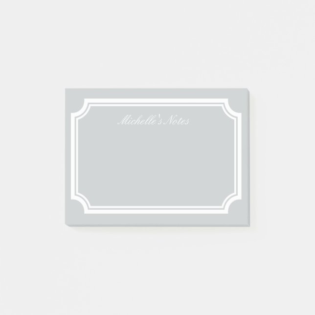 Personalised Post-it® notes with elegant border (Front)