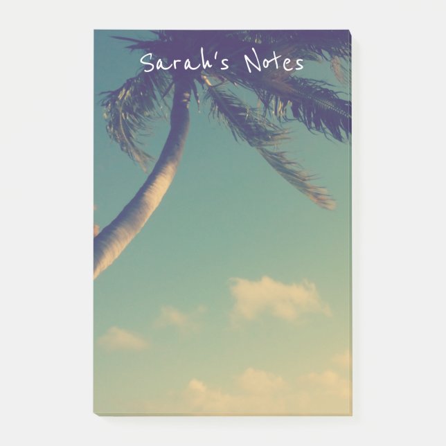 Personalised Post-it® notes with palm tree photo (Front)