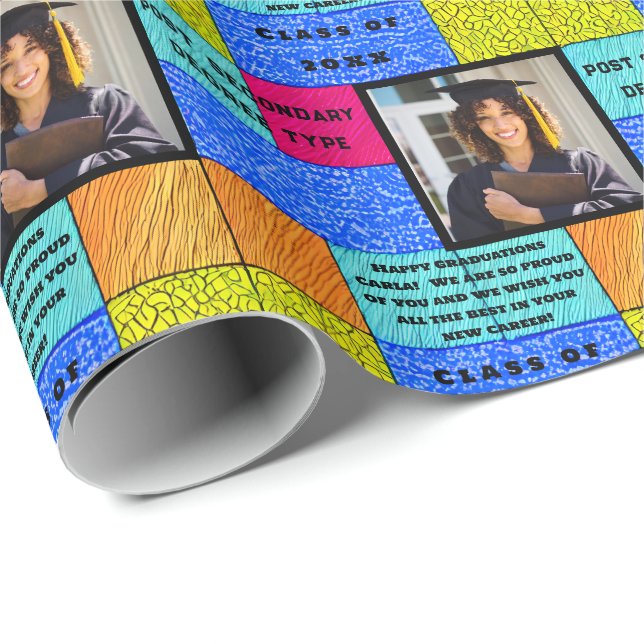 Personalised Post Secondary Degree Graduation Year Wrapping Paper (Roll Corner)